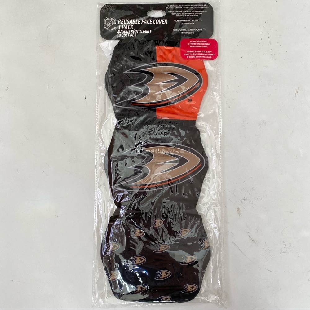 NHL Anaheim Ducks Reusable Face Cover 3 Pack Hockey B32 - Picture 9 of 10